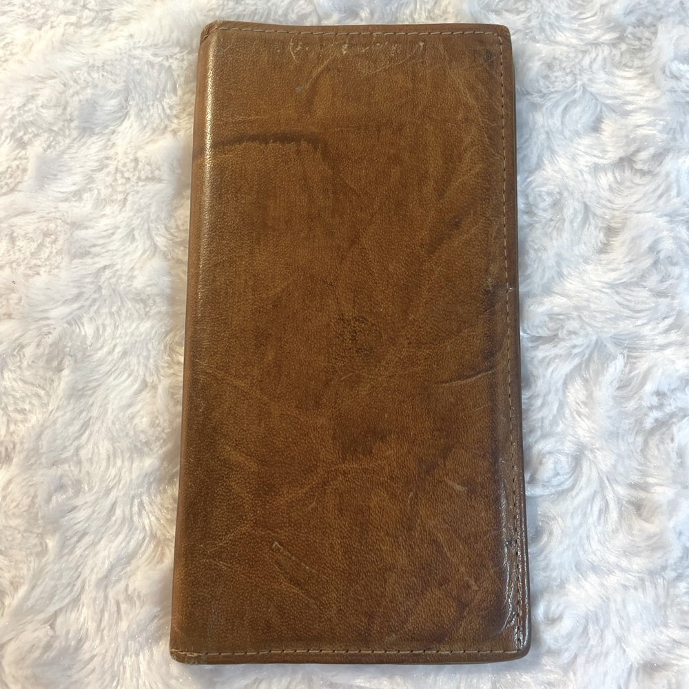 Amity Cowhide Long Wallet Bifold Men’s Lt Brown